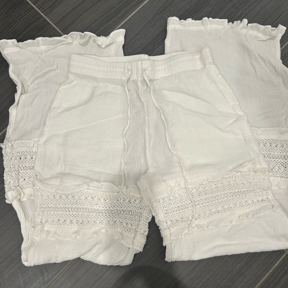 Lacy White Linen Pants